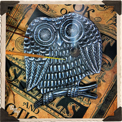 Aluminum Owl Tray. Incense Stick & Cone Holder, Jewelry Trinket Dish
