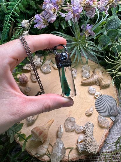 Pietersite and Minnow Oddity Vial Necklace