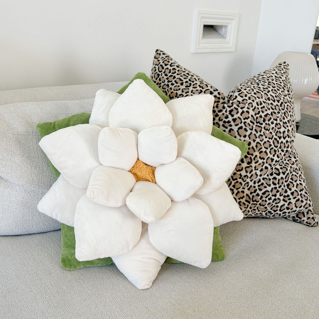 Poinsettia Pillow - Marshmallow White