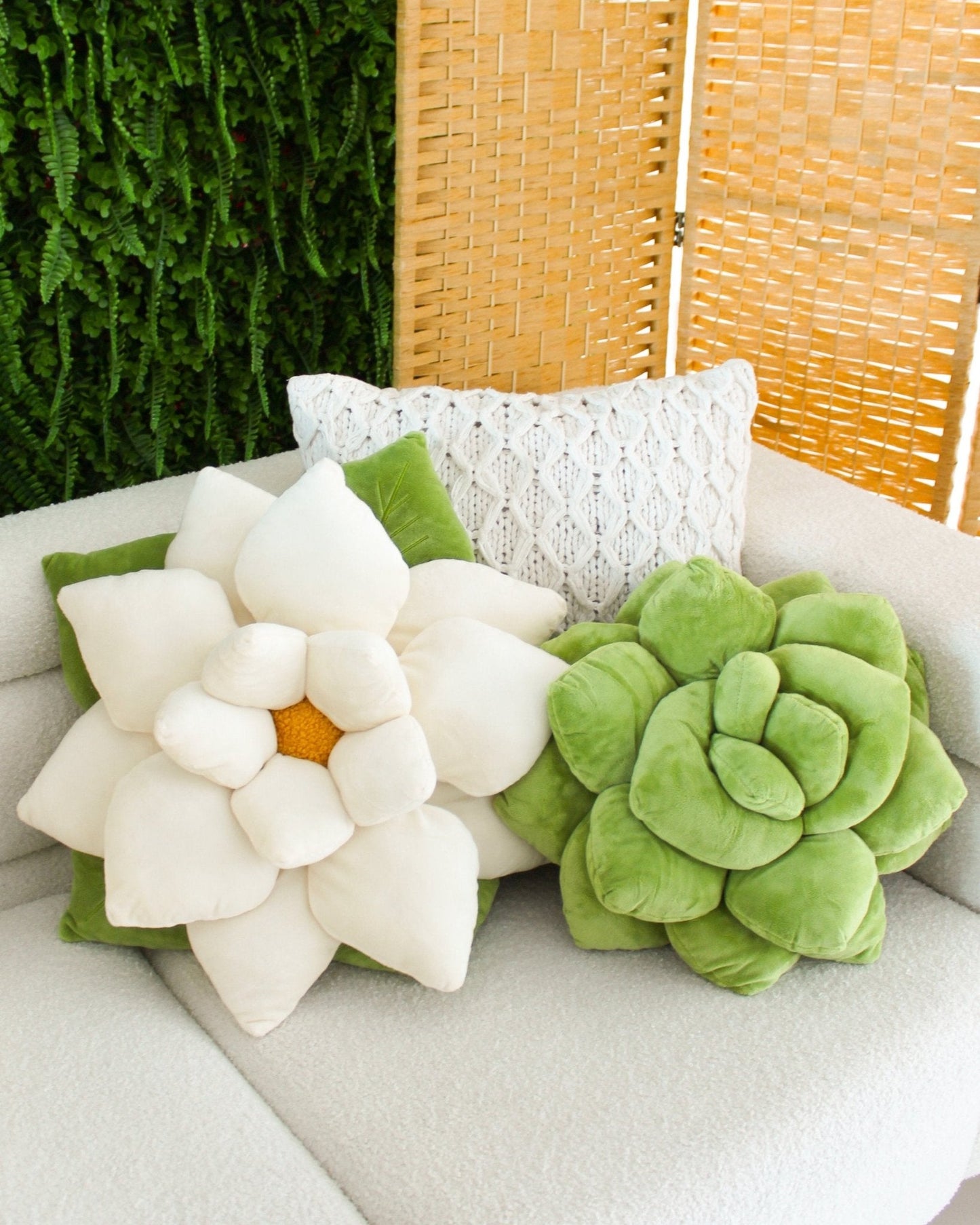 Poinsettia Pillow - Marshmallow White