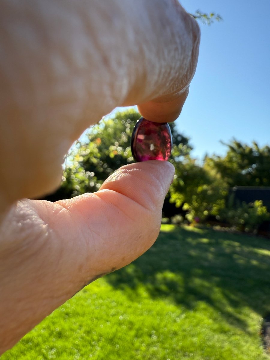 Polished Rhodolite Garnet Cabochon| Deep Pink Garnet Crystal | Root & Heart Chakra Stone | Crystal for Passion & Creativity | Jewelry Making Gem