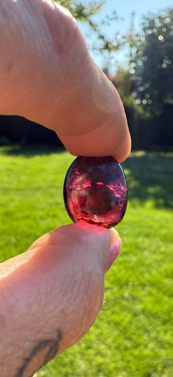 Polished Rhodolite Garnet Cabochon| Deep Pink Garnet Crystal | Root & Heart Chakra Stone | Crystal for Passion & Creativity | Jewelry Making Gem