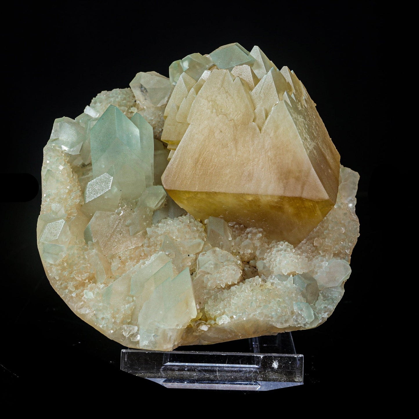 Powellite with Stilbite Rare Find Natural Mineral Specimen # B 7033