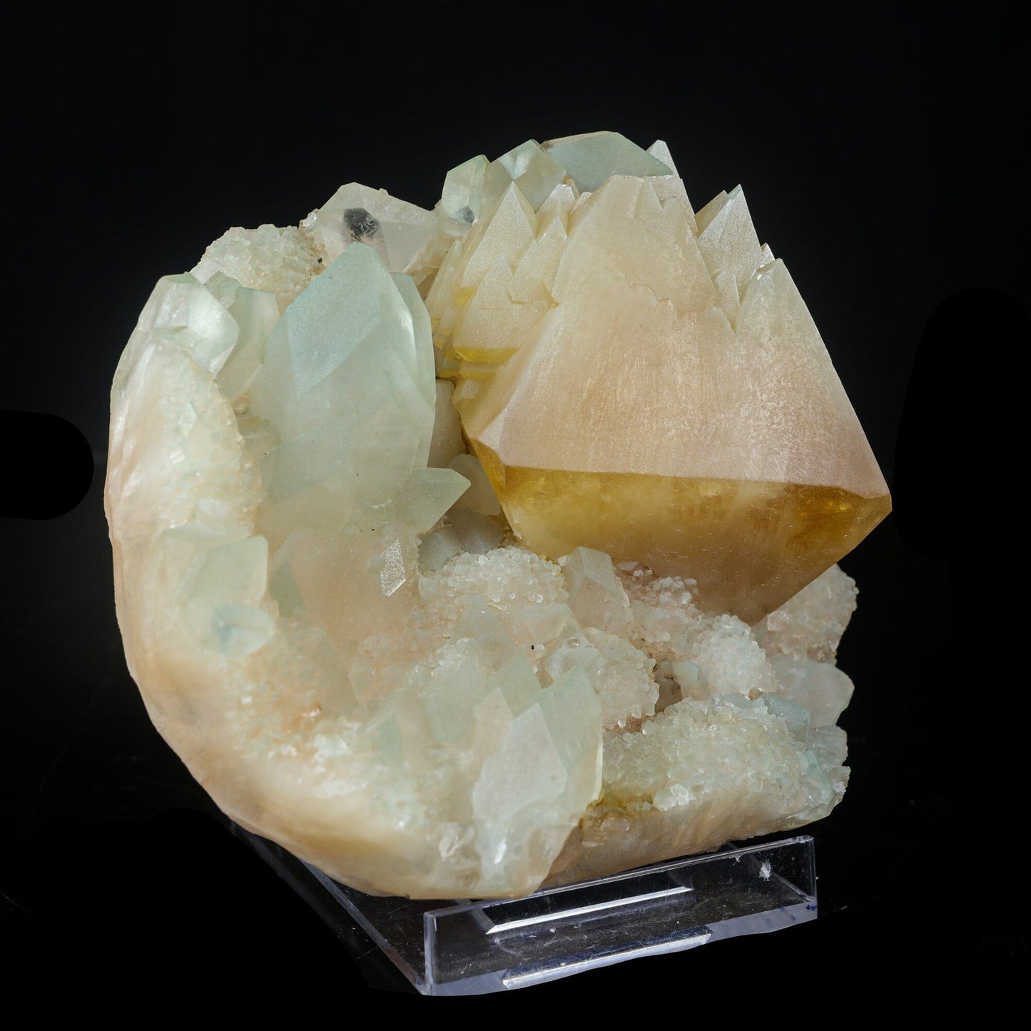 Powellite with Stilbite Rare Find Natural Mineral Specimen # B 7033