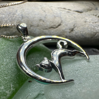 Crescent Moonrise Cat Necklace