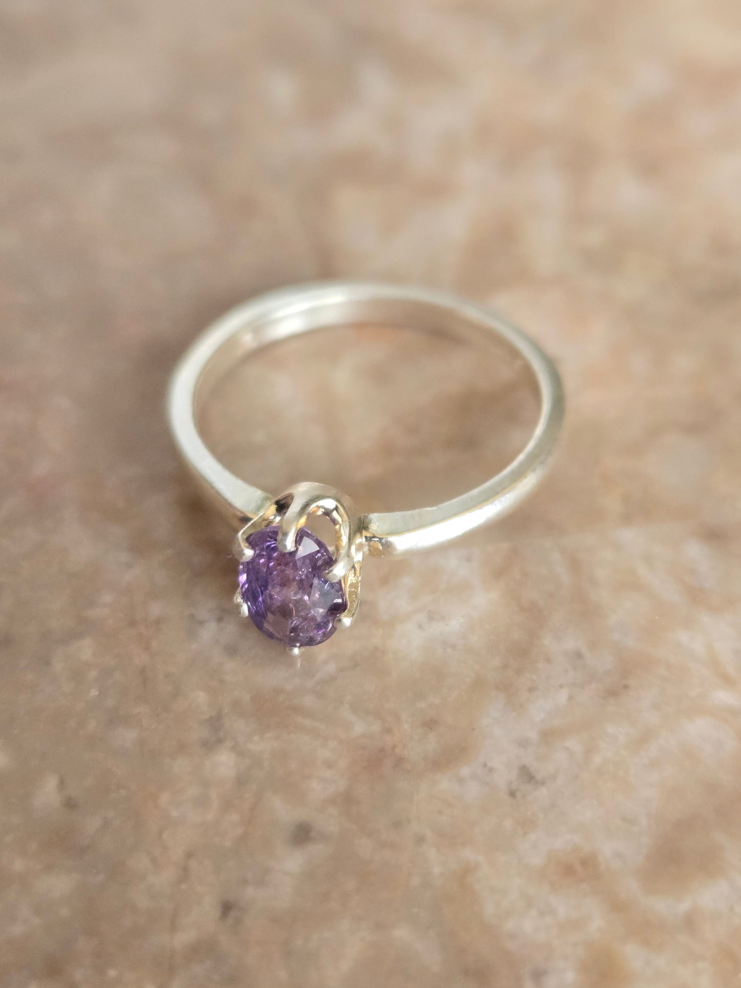 Purple sapphire ring