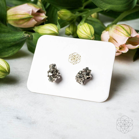 Pyrite Earrings for Wealth