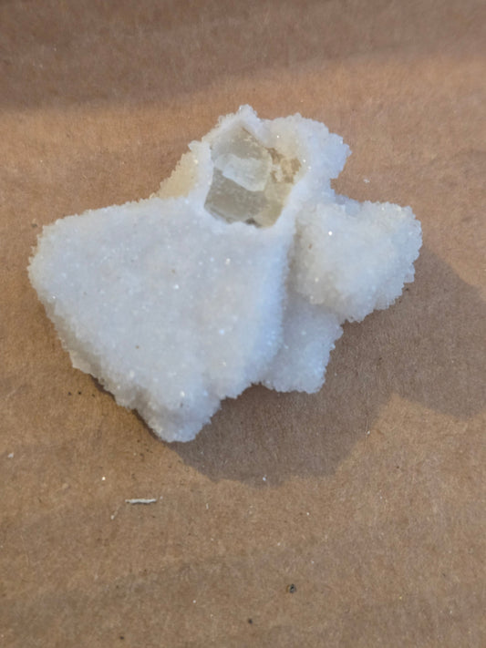 Quartz on fluorite