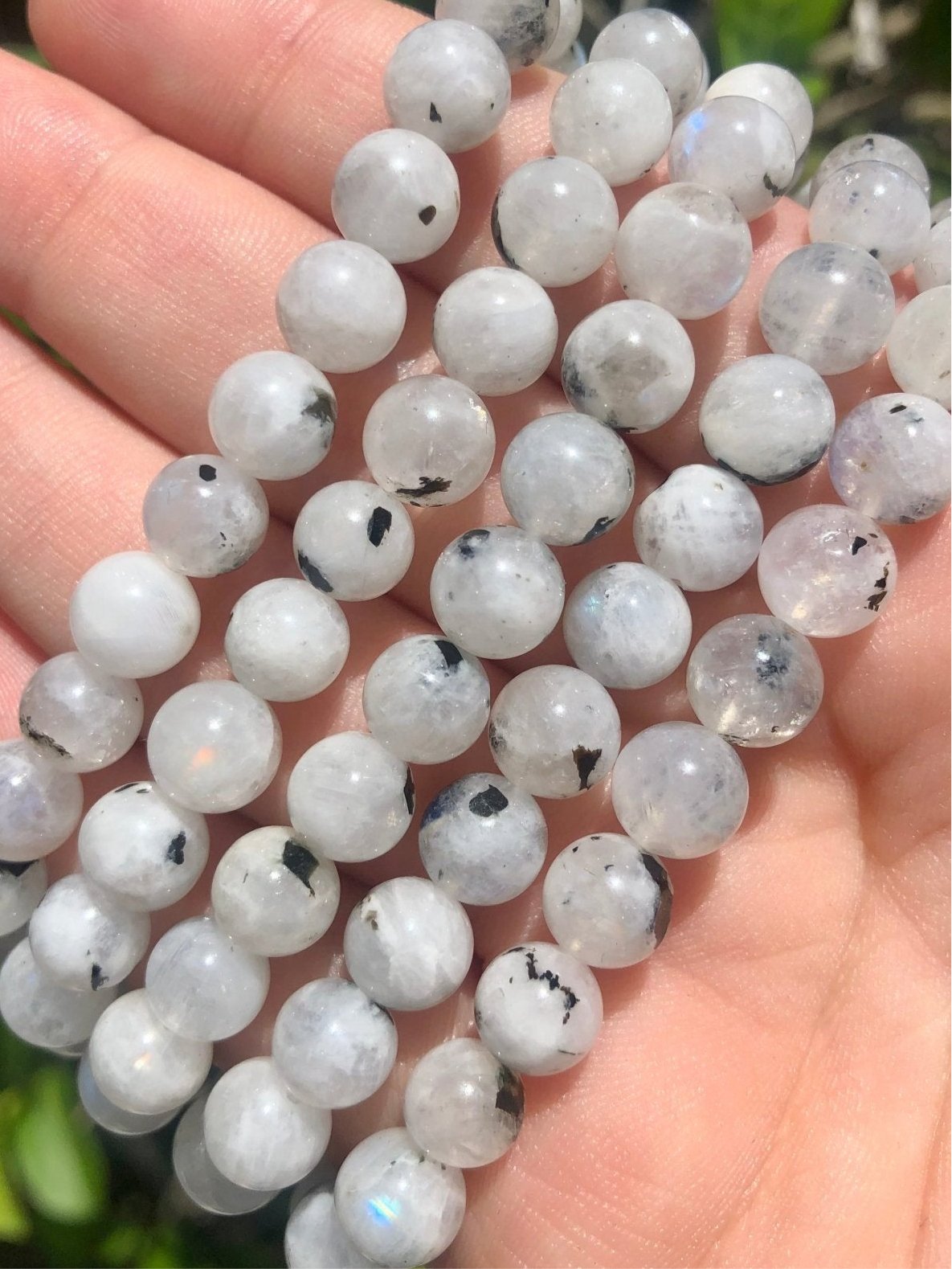 Rainbow Moonstone 8mm Bead Bracelet – Feminine Energy & Intuition