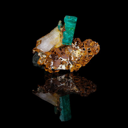 Rare Deep green Emeralds Natural Mineral Specimen Museum # B 6825