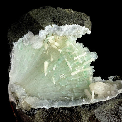 RARE Green Natrolite with Stilbite on Chalcedony | SELF STANDING | Indian Mineral | Superb Minerals | Rare Minerals | Collectors Piece
