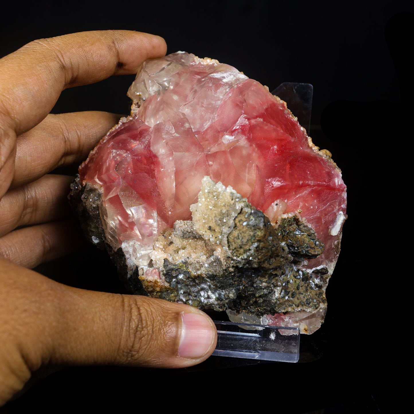 Rare Huge Moldy Raspberry Calcite with Mesolite Natural Mineral Specimen.  # 7042