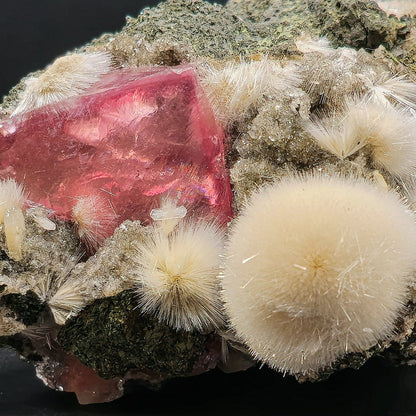 Rare Huge Moldy Raspberry Calcite with Mesolite Natural Mineral Specimen.  # GG5
