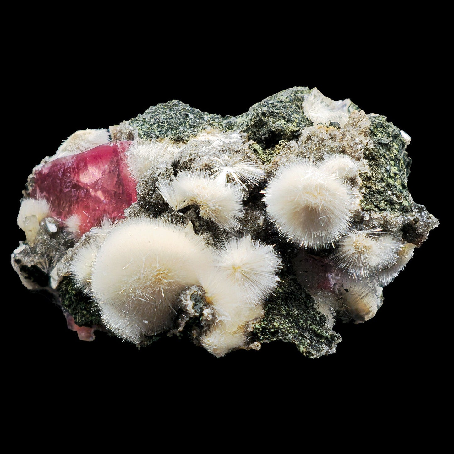 Rare Huge Moldy Raspberry Calcite with Mesolite Natural Mineral Specimen.  # GG5