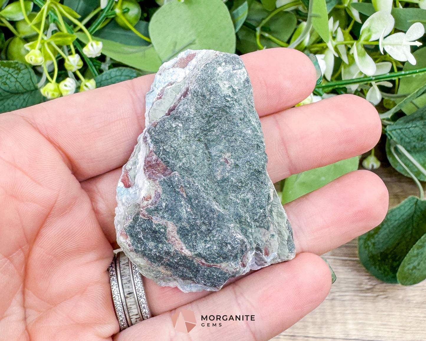 Raw Larimar with One Polished Side No. 18 | Rare Stone of Atlantis Crystal from the Dominican Republic for Emotional Healing & Calm Communication