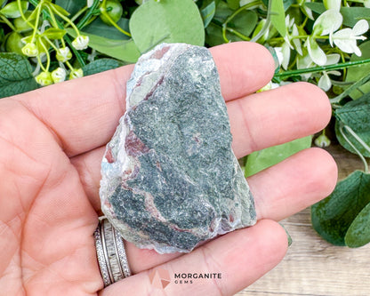 Raw Larimar with One Polished Side No. 18 | Rare Stone of Atlantis Crystal from the Dominican Republic for Emotional Healing & Calm Communication