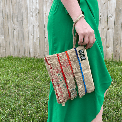 Recycled Fringe Clutch