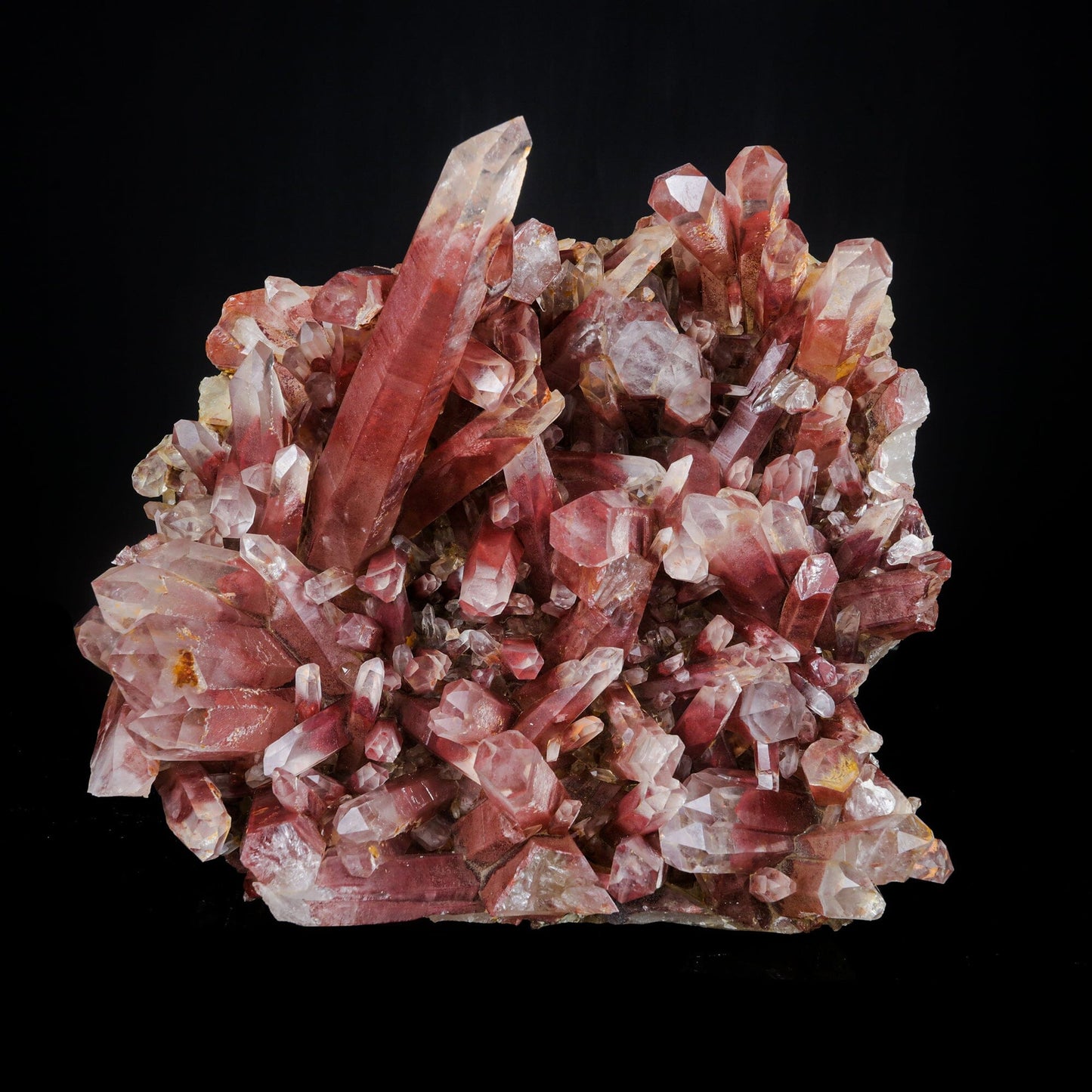 Red Phantom Quartz Cluster Natural Mineral Specimen USA # B 7053