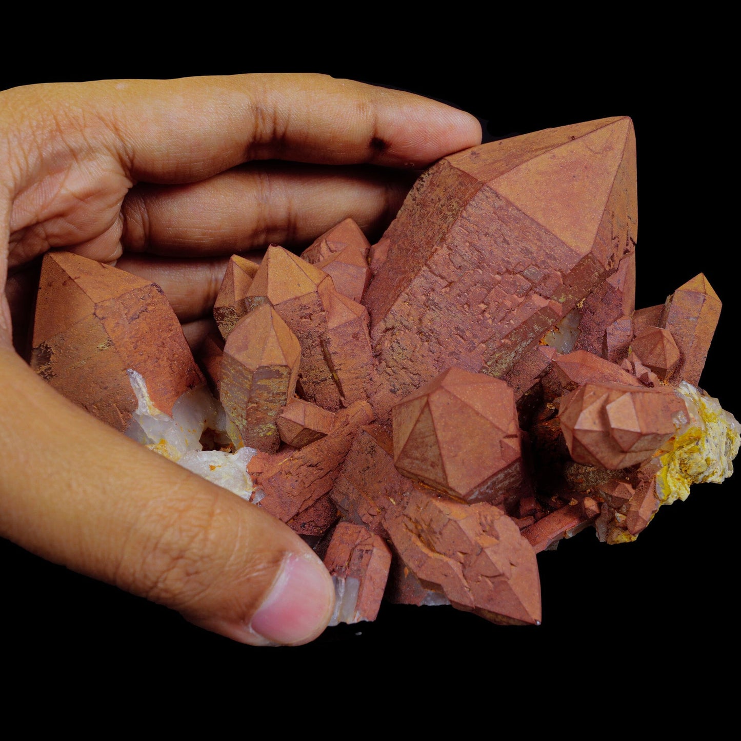 Red Quartz cluster Natural Mineral Specimen # B 6978