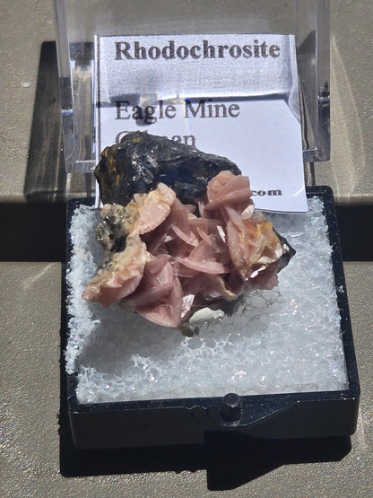 Rhodochrosite on sphalerite