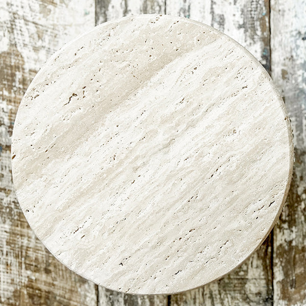 Stone Top Wood Round Decorative Risers, Set of Two