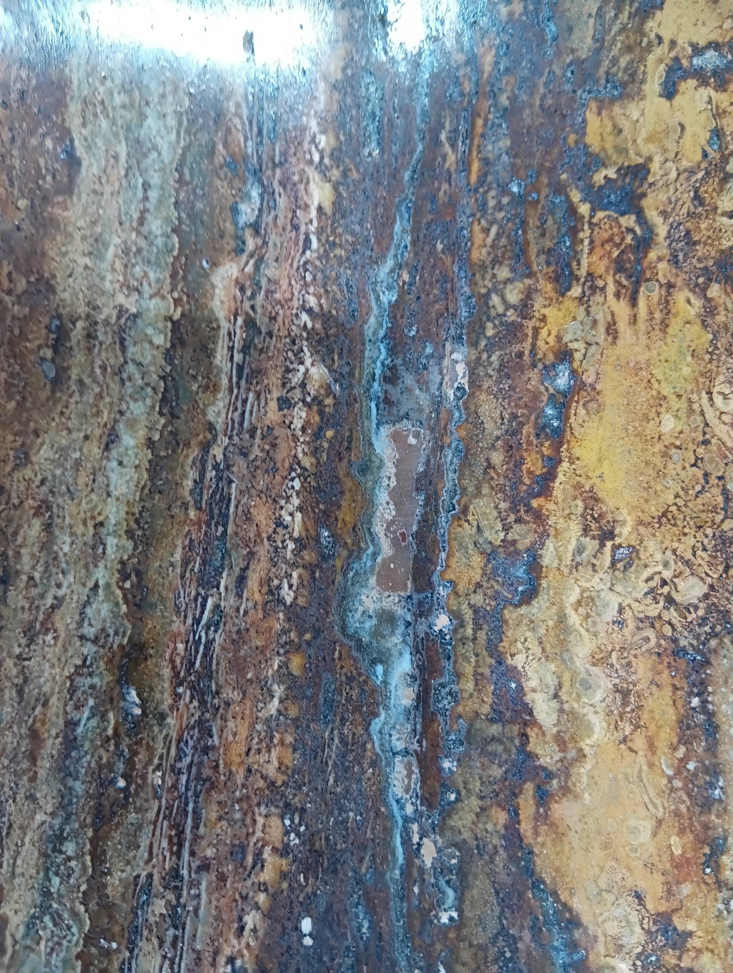 Rust Onyx Rectangle Bowl – 15.75" Decorative Stone Centerpiece – Natural Polished Onyx