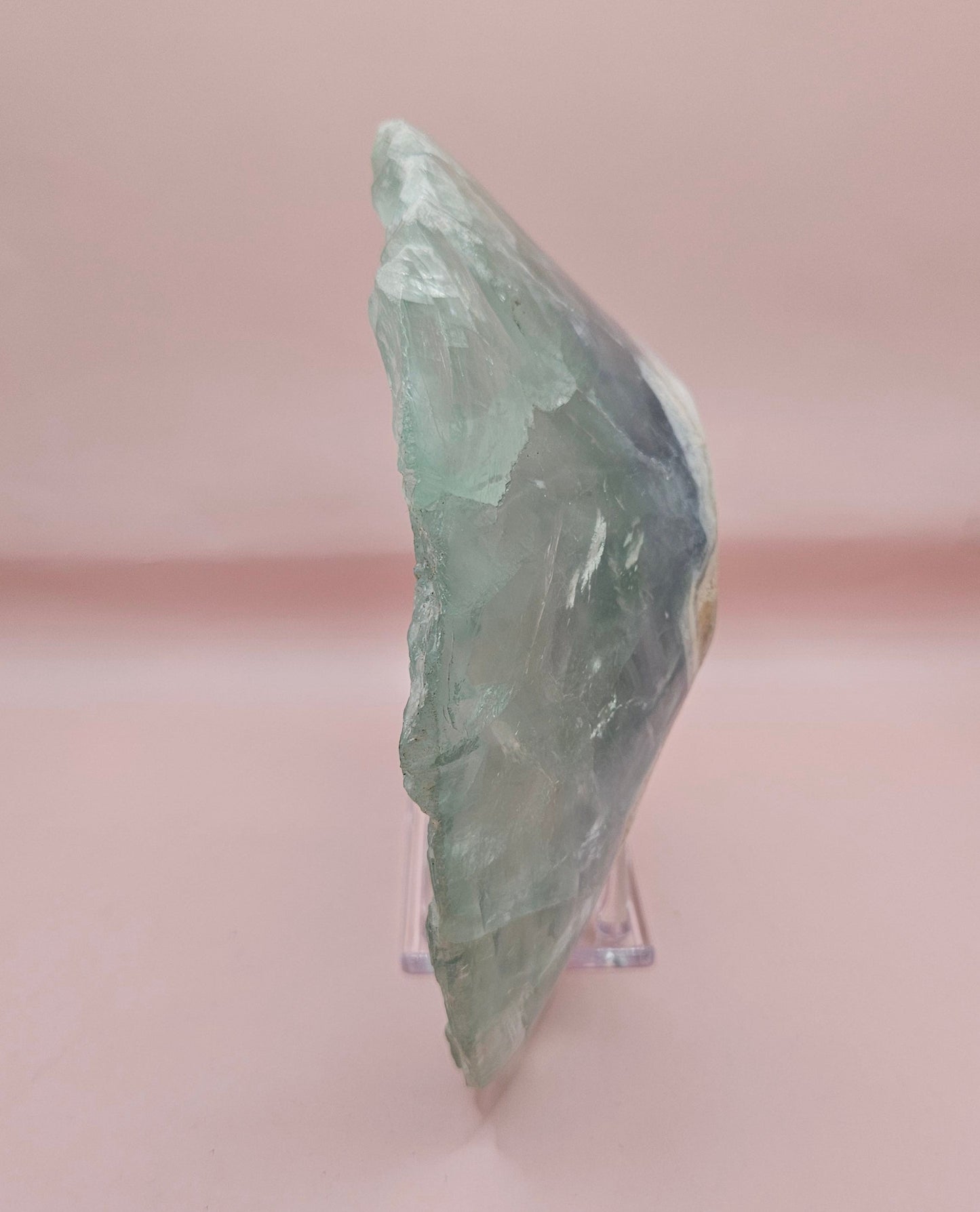 Carved Fluorite Bowl – Polished Gemstone Display Dish – 8.5"