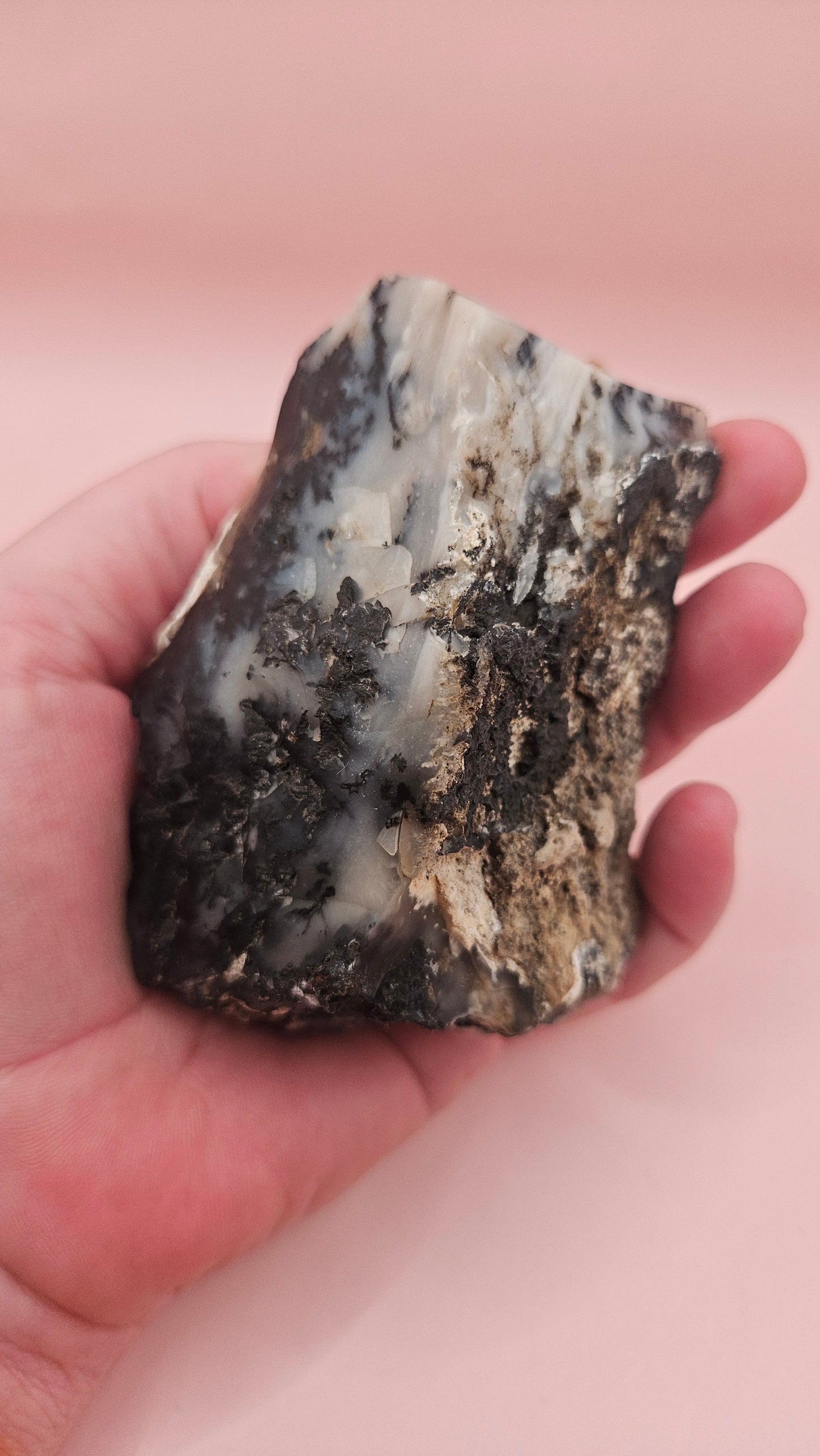 Dendritic Opal Rough Specimen – 304g Natural Collector’s Piece
