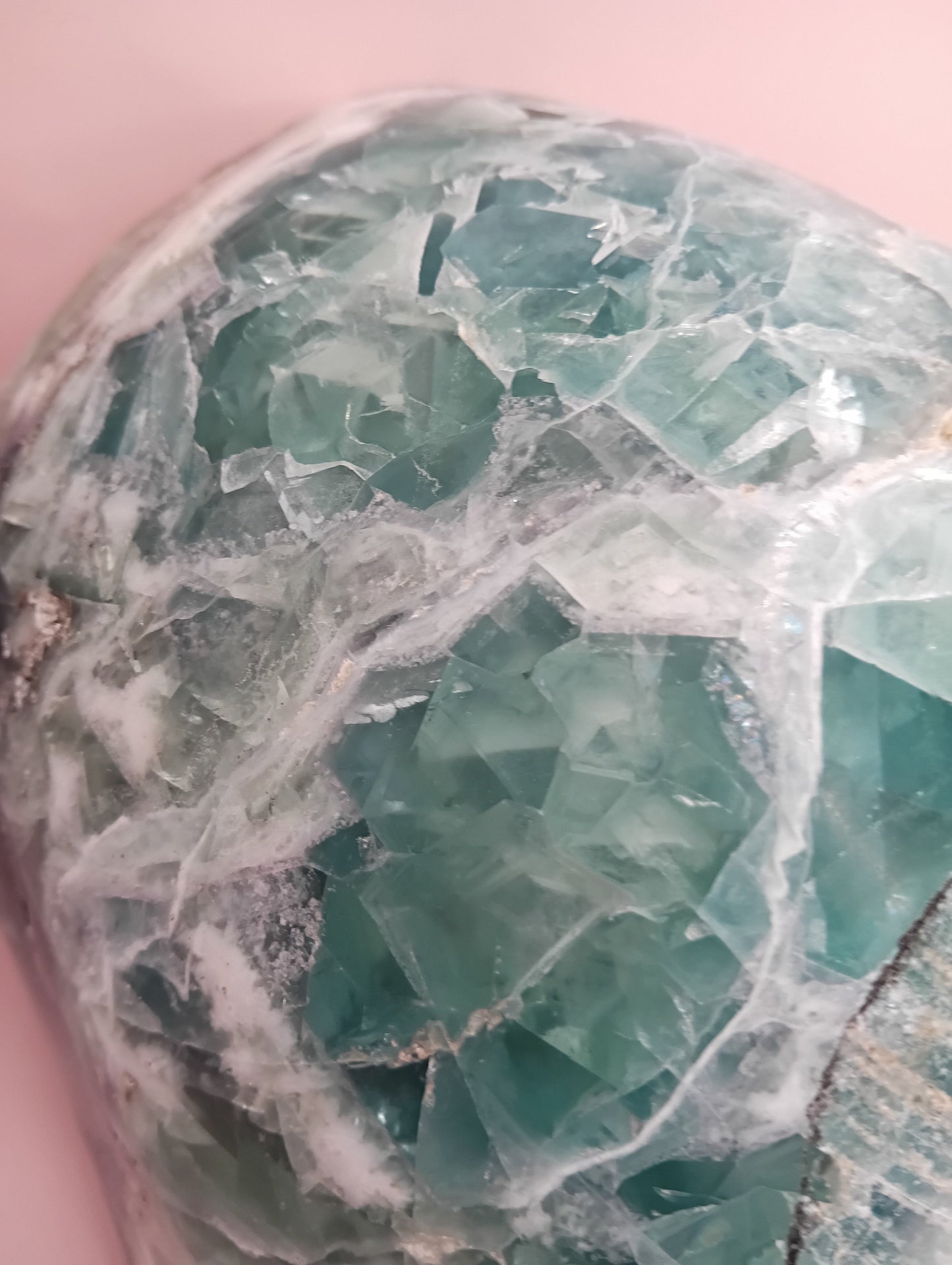 Carved Natural Fluorite Bowl – 11.75" x 5.5" x 10.5" – Handcrafted Gemstone Decor