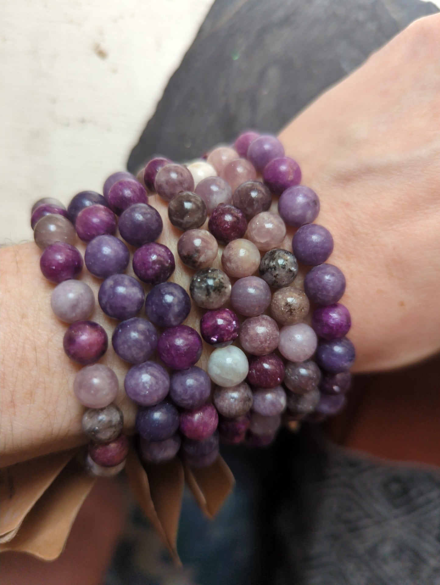 Lepidolite Bracelets (Various Sizes Available)