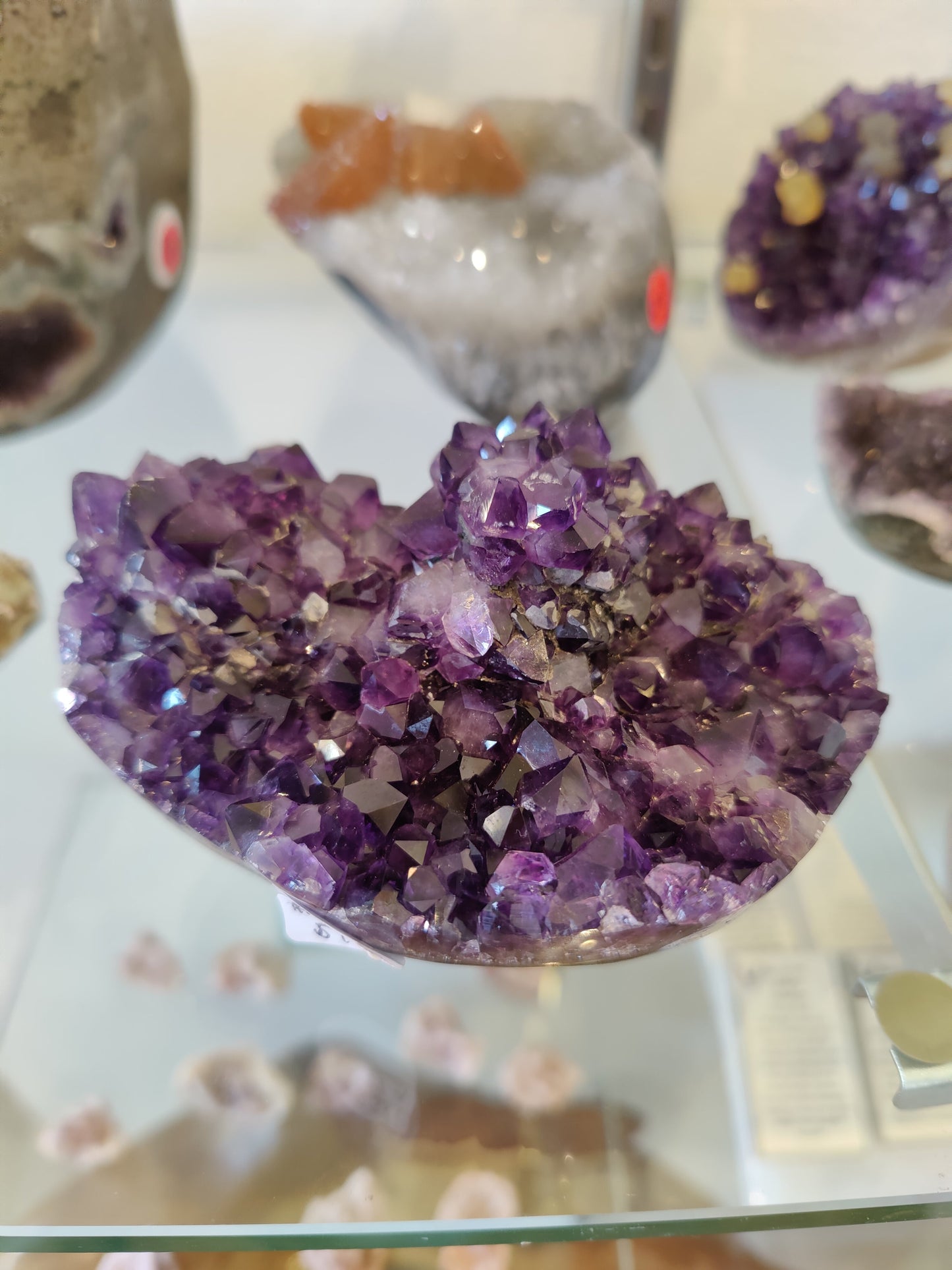 Amethyst with Flower Formation Geode Sculpture