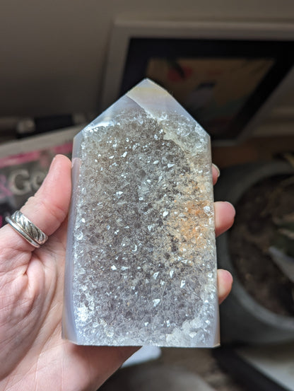 Agate Druzy Geode Tower