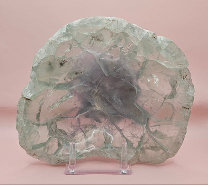 Carved Fluorite Bowl – Polished Gemstone Display Dish – 8.5"