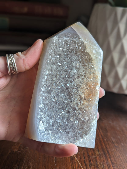Agate Druzy Geode Tower