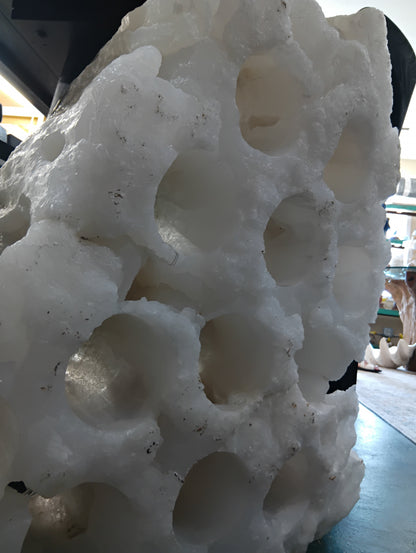 White Onyx Wine Holder – 15 Bottle Stone Rack | Natural Sculptural Wine Storage