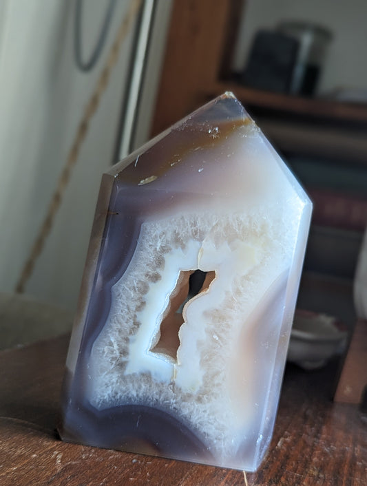 Geode Tower with Druzy inside