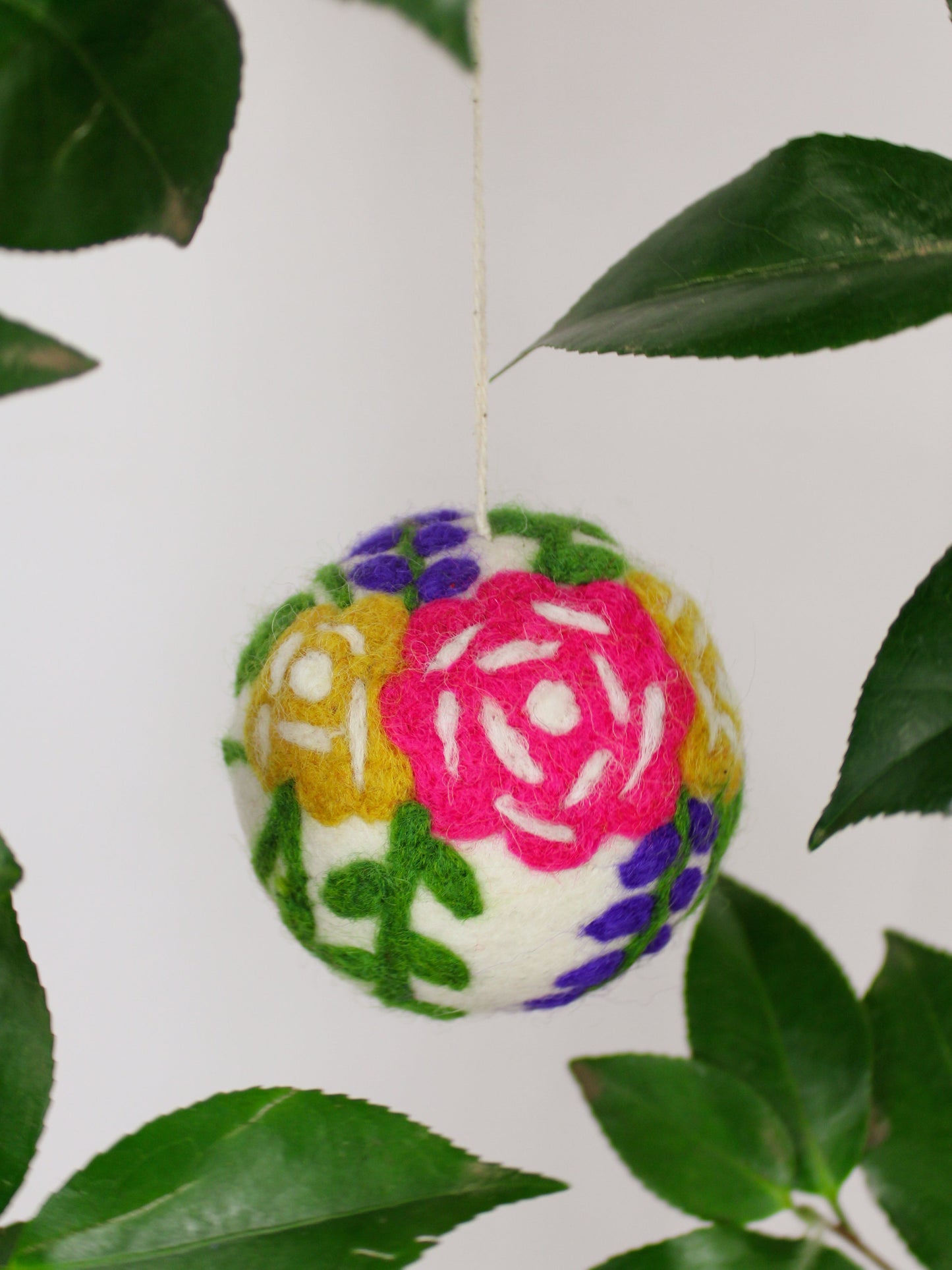 Hand Felted Wool Ball Ornament  - Bouquet