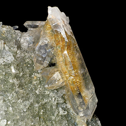 Rutile in Clear Quartz on Chlorite | SELF STANDING | High Quality Mineral | Indian Mineral | Superb Minerals | Collectors Piece