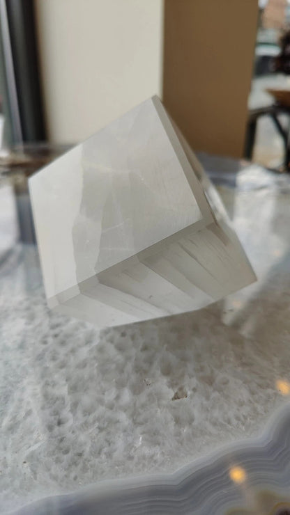Selenite Standing Cube 7cm