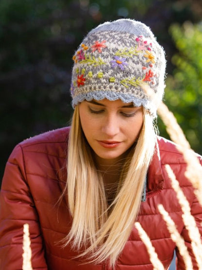 Sadie Wool Knit Embroidered Hat