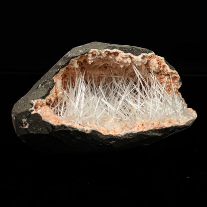 Scolecite Spray in Heulandite Geode Natural Mineral Specimen # B 6764
