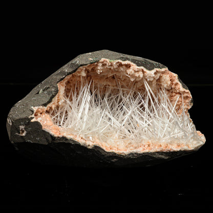 Scolecite Spray in Heulandite Geode Natural Mineral Specimen # B 6764