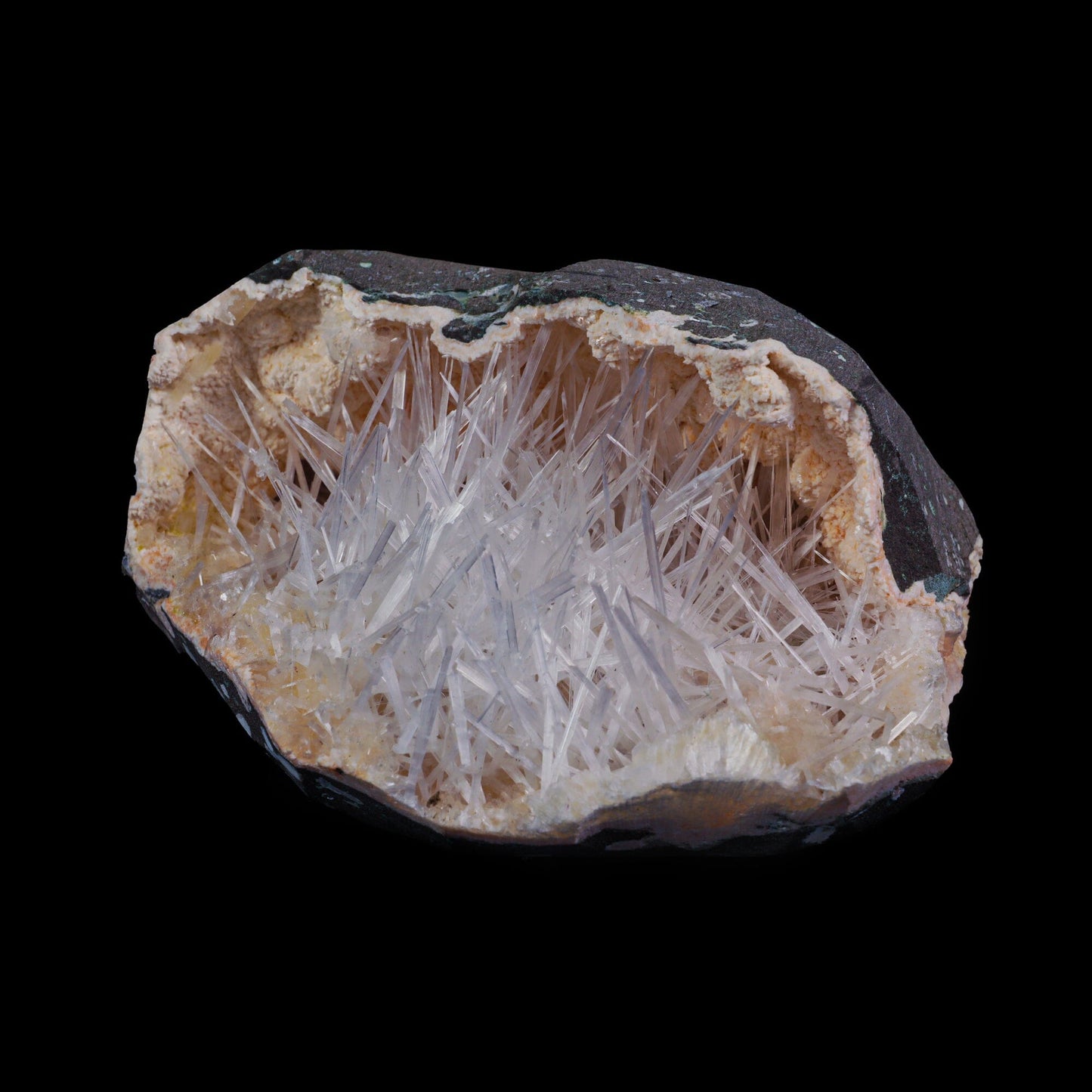 Scolecite with Heulandite in Geode Natural Mineral Specimen # B 6985