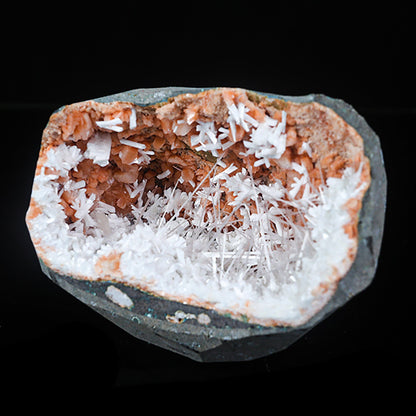 Scolecite with Laumontite in Heulandite Geode Natural Mineral Specimen # B 7038