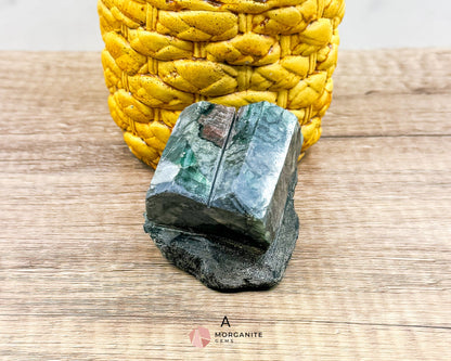 Semi-Polished Beryl Emerald in Feldspar and Biotite – Unique Mineral Specimen