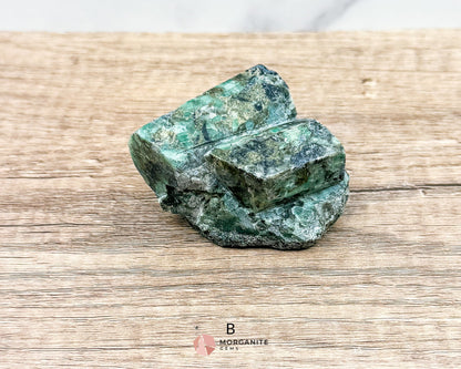 Semi-Polished Beryl Emerald in Feldspar and Biotite – Unique Mineral Specimen
