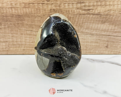 Septarian Dragon Egg Druzy Geode No. 1 – 4.2" × 3.3" × 3.1" | 1.83 lb Unique Crystal Specimen