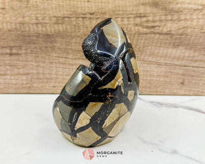 Septarian Dragon Egg Druzy Geode No. 2 – 4.8″ × 4.1″ × 2.8″ | 2.2 lb Earthy Crystal Specimen