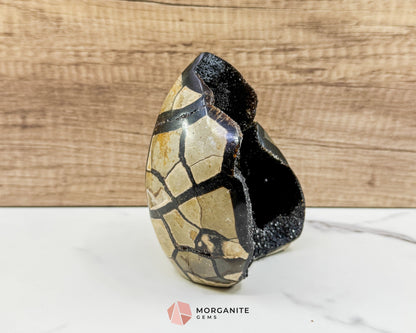 Septarian Dragon Egg Druzy Geode No. 2 – 4.8″ × 4.1″ × 2.8″ | 2.2 lb Earthy Crystal Specimen