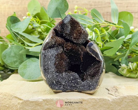 Septarian Dragon Egg Druzy Geode No. 2 – 4.8″ × 4.1″ × 2.8″ | 2.2 lb Earthy Crystal Specimen